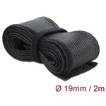 Delock Fonott kábelharisnya tépozárral 2 m x 19 mm fekete