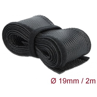 Delock Fonott kábelharisnya tépozárral 2 m x 19 mm fekete