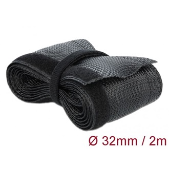 Delock Fonott kábelharisnya tépozárral 2 m x 32 mm fekete