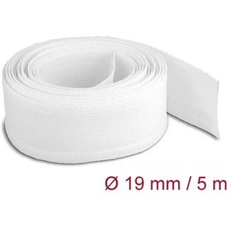 Delock Fonott kábelharisnya tépőzárral 5 m x 19 mm fehér