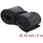 Delock Fonott kábelharisnya tépőzárral 5 m x 19 mm fekete