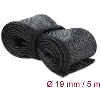 Delock Fonott kábelharisnya tépőzárral 5 m x 19 mm fekete