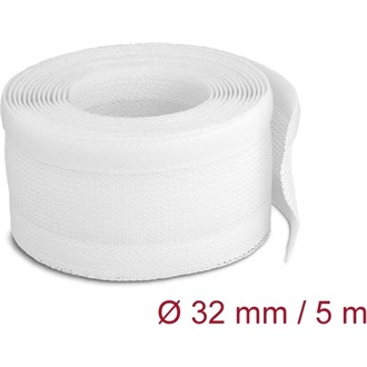 Delock Fonott kábelharisnya tépőzárral 5 m x 32 mm fehér