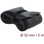 Delock Fonott kábelharisnya tépőzárral 5 m x 32 mm fekete