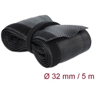 Delock Fonott kábelharisnya tépőzárral 5 m x 32 mm fekete