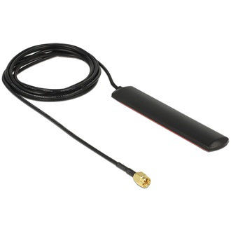 Delock GSM UMTS LTE WLAN 2.4 GHz Antenna SMA Plug 2 dBi omnidirectional adhesive mounting