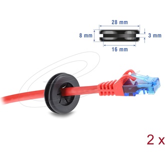 Delock Gumi kábelhüvely átmérője, kerek 20 mm fekete 2 db.