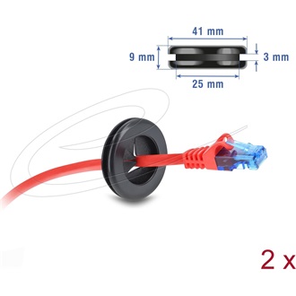 Delock Gumi kábelhüvely átmérője, kerek 30 mm fekete 2 db.