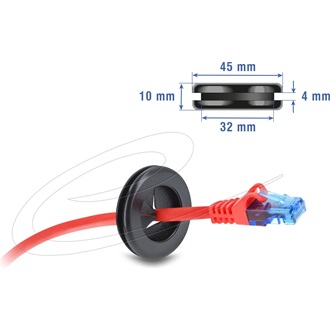 Delock Gumi kábelhüvely átmérője, kerek 35 mm fekete 2 db.