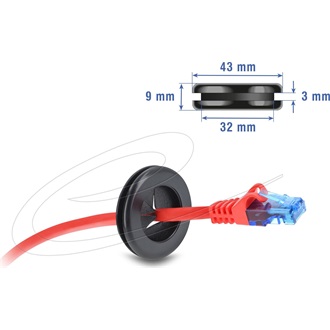 Delock Gumi kábelhüvely átmérője, kerek 38 mm fekete 2 db.
