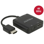 Delock HDMI 2.0 -> HDMI 2.0 Toslink S/PDIF M/F adapter 0.15m fekete