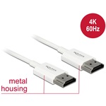 Delock HDMI 2.0 M/M video jelkábel 5m fehér slim premium 4K 60Hz