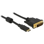 Delock HDMI mini C -> DVI-D M/M video jelkábel 1m fekete