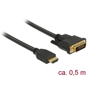 Delock bidirectional HDMI 1.4 -> DVI-D M/M video kábel 0.5m fekete
