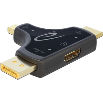 Delock HDMI 2.0 Displayport Displayport mini -> HDMI 2.0 M/F adapter fekete