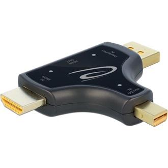 Delock HDMI 2.0 Displayport Displayport mini -> HDMI 2.0 M/F adapter fekete