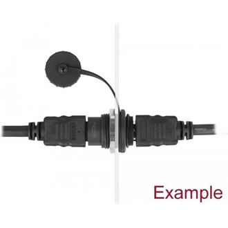 Delock HDMI-A beépített csatlakozó porvédelmet biztosító fedéllel