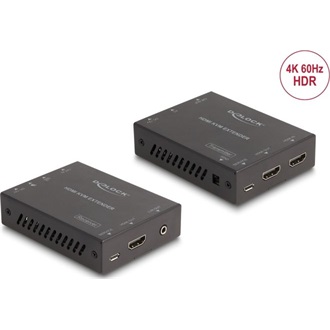 Delock Cat.6  4K 60Hz 70m HDMI KVM extender fekete