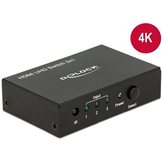 Delock UHD 4K 3 portos HDMI switch