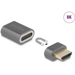 Delock Magnetic HDMI 2.1 -> HDMI 2.1 M/F adapter szürke