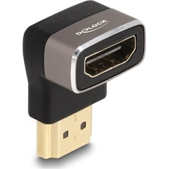 Delock HDMI 2.1 Ethernet -> HDMI 2.1 Ethernet M/F adapter fekete 90° le