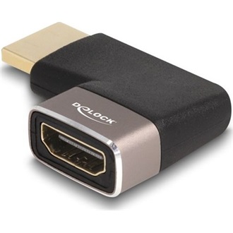 Delock HDMI 2.1 Ethernet -> HDMI 2.1 Ethernet M/F adapter fekete 90° jobb