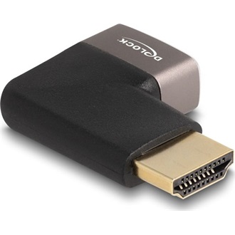 Delock HDMI 2.1 Ethernet -> HDMI 2.1 Ethernet M/F adapter fekete 90° jobb