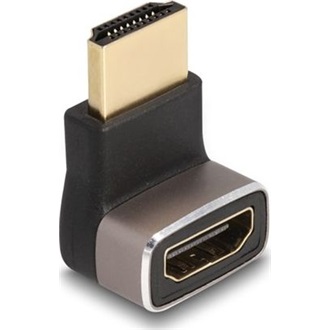 Delock HDMI 2.1 Ethernet -> HDMI 2.1 Ethernet M/F adapter fekete 90° fel