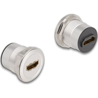 Delock 26,7mm-es furatba építhető HDMI 2.0 F/F csatlakozó aljzat ezüst