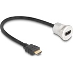 Delock M25 beépíthető HDMI 2.1 -> HDMI 2.1 M/F video kábel 0.3m fekete