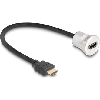 Delock M25 beépíthető HDMI 2.1 -> HDMI 2.1 M/F video kábel 0.3m fekete
