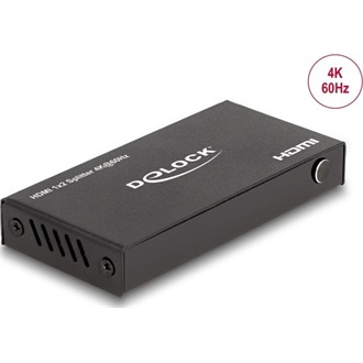 Delock HDMI elosztó 1 x HDMI megoszlik 2 x HDMI-vé, 4K 60 Hz kimenettel és downscalerrel