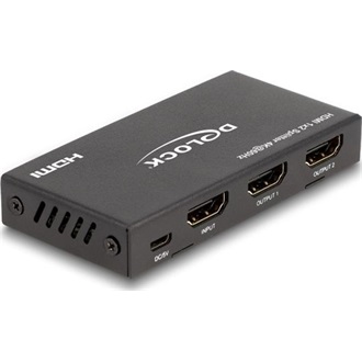 Delock HDMI elosztó 1 x HDMI megoszlik 2 x HDMI-vé, 4K 60 Hz kimenettel és downscalerrel