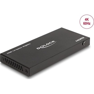 Delock HDMI elosztó 1 x HDMI megoszlik 4 x HDMI-vé, 4K 60 Hz kimenettel és downscalerrel