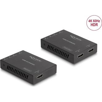 Delock HDMI 2.0 -> RJ45 CAT6 UTP F/F extender fekete 50m