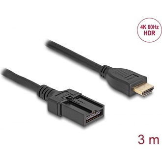 Delock HDMI-E -> HDMI 2.0 M/M video kábel 3m fekete