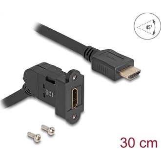 Delock 8K 60Hz beépíthető HDMI 2.1 -> HDMI 2.1 M/F video kábel 0.3m fekete