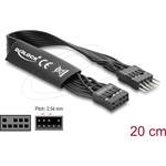 Delock HD Audio lapos kábel, alaplapi hosszabbító kábel, 9 tűs tűsoros csatlakozó-9 tűs csatlakozóaljzat, 20 cm, fekete
