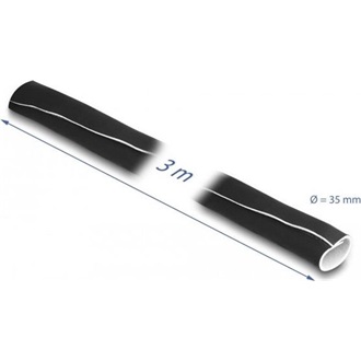 Delock Hajlékony neoprén kábel borító tépőzáras rögzítővel 3 m x 135 mm fekete / fehér