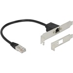 Delock RJ45 CAT5e F/UTP -> RJ45 CAT5e F/UTP M/F hátlapi kivezetés 0.3m fekete