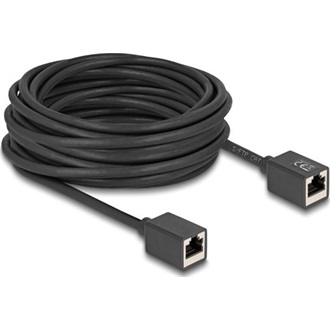 Delock Hálózat bővítő kábel RJ45 anya - RJ45 anya Cat.6A S/FTP 10 m fekete
