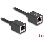 Delock Hálózat bővítő kábel RJ45 anya - RJ45 anya Cat.6A S/FTP 1 m fekete