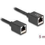 Delock Hálózat bővítő kábel RJ45 anya - RJ45 anya Cat.6A S/FTP 5 m fekete