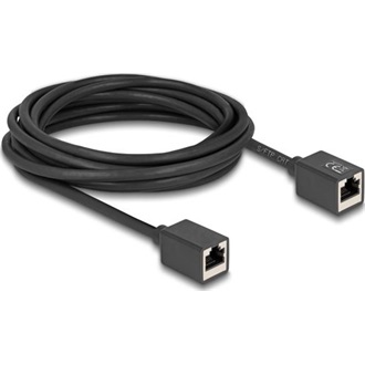 Delock Hálózat bővítő kábel RJ45 anya - RJ45 anya Cat.6A S/FTP 5 m fekete