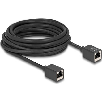 Delock Hálózat bővítő kábel RJ45 anya - RJ45 anya Cat.6A S/FTP 7,5 m fekete