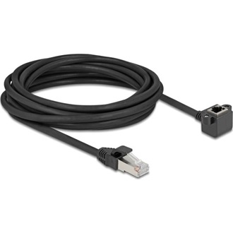 Delock Hálózat bővítő kábel RJ45 apa - RJ45 anya 90 -ban hajlított, Cat.6 F/UTP, 5 m, fekete