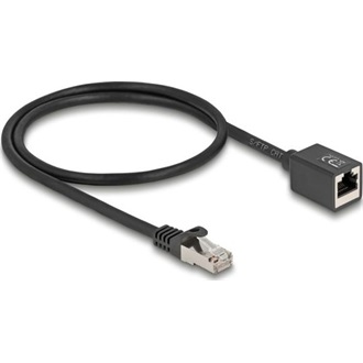 Delock Hálózat bővítő kábel RJ45 apa - RJ45 anya Cat.6A S/FTP 0,5 m fekete