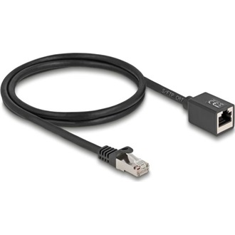 Delock Hálózat bővítő kábel RJ45 apa - RJ45 anya Cat.6A S/FTP 1 m fekete