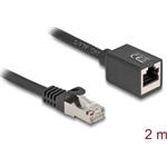 Delock Hálózat bővítő kábel RJ45 apa - RJ45 anya Cat.6A S/FTP 2 m fekete