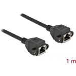 Delock RJ45 CAT6A S/FTP -> RJ45 CAT6A S/FTP F/F adatkábel hosszabbító 1m fekete
